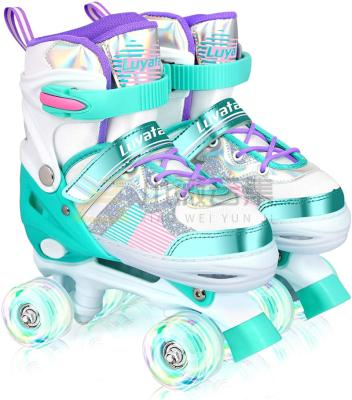 China Wholesale Unisex Instant Ice Skating Quad Roller Skates Roller Skates Glitter Patines For Adults for sale