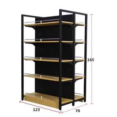 China Single Sided Hot Sale Metal Grocery Store Supermarket Double Sided Shelves for sale