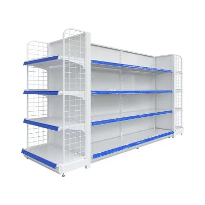 China Wholesale Double Sided Multi Layers Grocery Store Display Racks Supermarket Gondola Shelving for sale