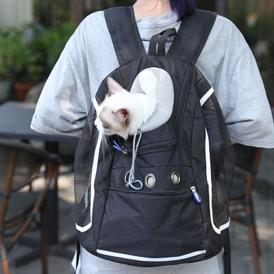 China Mini Double Shoulder Portable Travel Carrier Breathable Outdoor Dog Front Backpack Dog Bag for sale