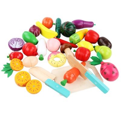 China Hot selling wooden fruit and vegetable cutting wooden toy for kids for sale