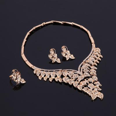 China Guaranteed Quality CLASSIC Unique African 18k Gold Plated Bridal Jewelry Set Luxury for sale