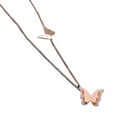 China Fashion Simple Ins Style Stainless Steel Ladies Chains Necklaces Butterfly Necklace 2021 for sale