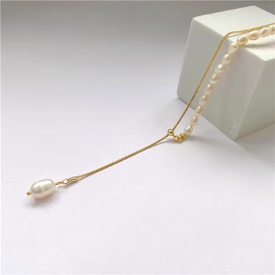 China Korean Modern Minimalist Exquisite Fashion Pearl Pendant Quilting European Style Necklace for sale