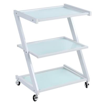 China 100KG Strong Load-bearing Capacity Salon Trolley Hairdressing SPA Trolley Manicure Trolley Beauty Trolley Salon With Glass for sale