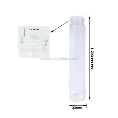 China Custom wide clear mouth packaging 22*120mm glass tube stickers kids resistant lid packaging tube with labels for sale