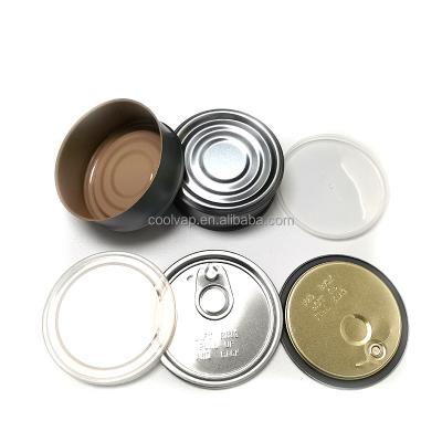 China 100ml Flower Food Edibles Candy Metal Tin Can Clear Dried Flower Pot 3.5g Smell Proof Pressitin Tin Cans for sale