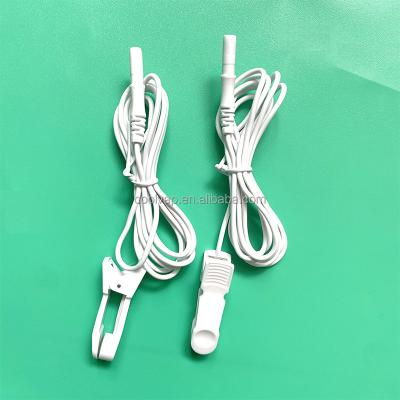 China Compatible with Healy Electrodes Lead Cable Ear Cups Clamp Cable Adapter Conversion for Healy Wellness Tens Accessories SME 1.2M with 2.0mm hole for sale