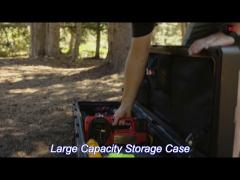 v5 rugged camping box organizer 180l with nylon rope handles