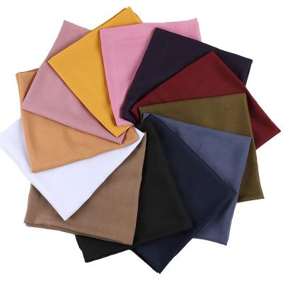 China Solid Feeling 110*110CM Hijab Muslim Soft Square Smooth Cotton Viscose Hijab Scarf For Arab Women for sale