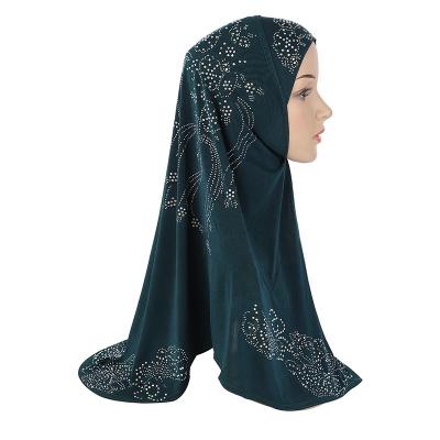 China Head Wrap Prayer Feeling 70*60CM Amira Instant Hijab With Rhinestones Malaysia Hijab Khimar Spill Protection Soft Smooth Muslim Islamic Stone Scarf for sale