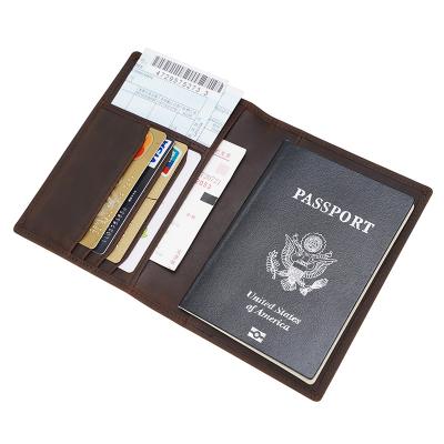 China TIDING High Quality Custom Personalized Wallet Leather Custom Cowhide Passport Holder Crazy Horse Travel Passport Leather Holder for sale