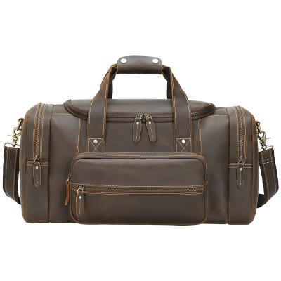 China Durable Hot Sale Full Grain Leather Gym Weekender Duffle Overnight Amazon Vintage Travel Leather Duffel Bag For Men for sale