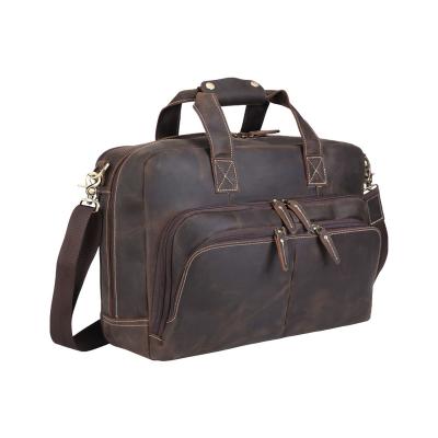 China Genuine Leather Men's Laptop Briefcase For Messenger Travel Case Crazy Horse Tiding Men's Vintage High Quality Business Style for sale