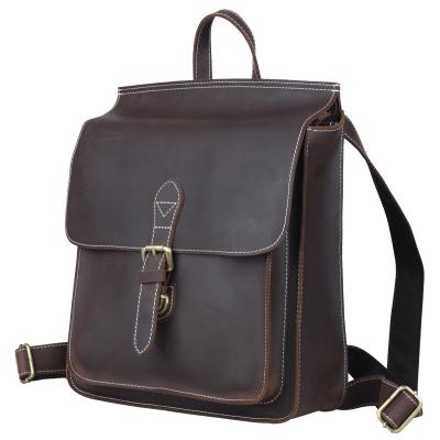 China TIDING England Anti-theft Style Crazy Horse Backpack Vintage Thick Leather Backpack Man for sale