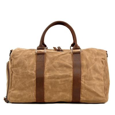 China Vintage New Arrival Canvas Bag Travel Duffle Weekender Unisex Waterproof Waxed Overnight Bag For Men for sale