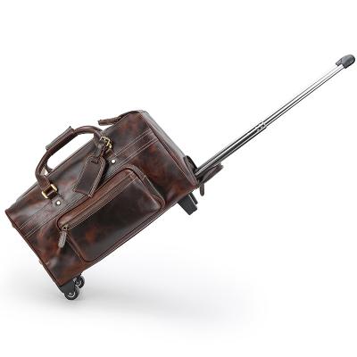 China Fashionable Newest Vintage TIDING Duffel Bag Weekend Oil Wax Leather Travel Bag Manufacture for sale