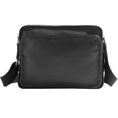 China Fashion Hot Sale High Quality Black Genuine Cow Leather Cross - Body Shoulder Messenger Bag For Men for sale