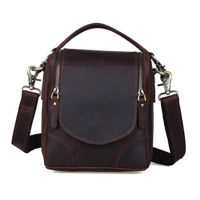 China Vintage TIDING Vintage Brown Crazy Horse Leather Camera Bag Men's Casual Shoulder Cross - Body Bag Dslr Camera Bag for sale