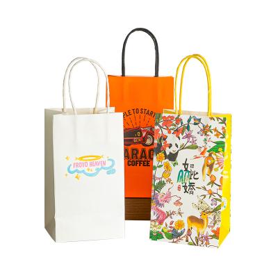 China Disposable Customized Kraft Paper Bags With Your Own Personal Logo Shopping Gift Paper Bags for sale