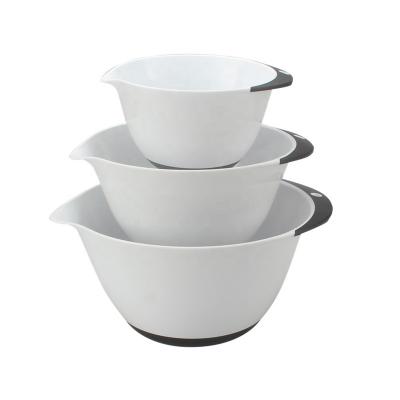 China CLASSIC 3-Piece Mixing Bowl Set - Plastic Mixing Bowls with Handles and Non-Bottom Glides, Nesting Mixing Bowls with Pour Spout for sale