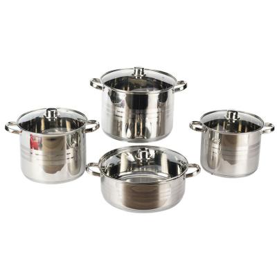 China Sustainable Stock Pot with Lid - 5 Ply Stainless Plated Bottom Construction - Induction Compatible - Professional Cookware for sale