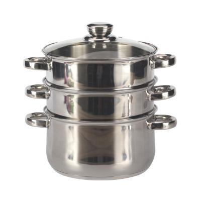 China 3 Tier Stainless Steel Heavy Duty Universal Steaming Pot for sale