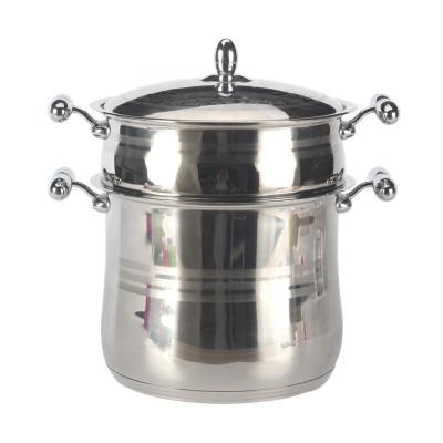 China Sustainable Stock Stainless Steel Pot Soup Pots With Pasta Strainer And Lid for sale