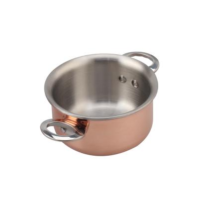 China New Arrival MINI 3.75 Inch 15 Ounce Triple Copper Plated Casserole Pot for sale