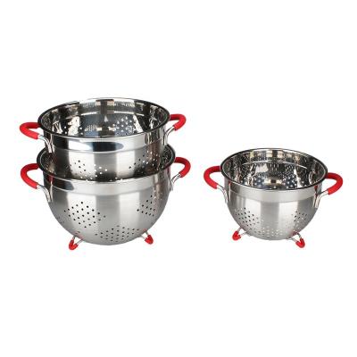 China Heavy Duty Handles and Self-Draining Solid Ring Base Stainless Steel Colander from Morden for sale