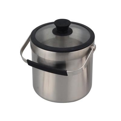 China CLASSIC stainless steel ice bucket with lid, scoop, tongs and glass sieve for sale