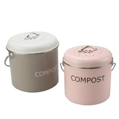 China Kitchen 0.8/1.5 gallon compost bin with lid for kitchen countertop, rust proof compost bin for sale