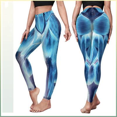 China S-XL Breathable 2021 Hot-selling Summer Fluorescent Printing Women's Muscle Sports Tight-fitting Pants Gaiters for sale