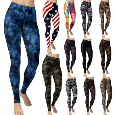 China Breathable S-XXL 2021 Summer New Women's High-waisted Camouflage Print Stretch Tight-fitting Yoga Pants Women's Casual Leggings for sale