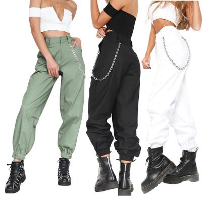 China Hot Sale Custom Logo Ladies Solid Color Fashion Logo Anti-wrinkle Harem Gaiters Loose Sports Workwear Pants Casual Pants for sale