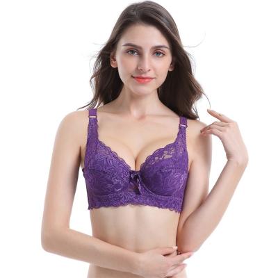 China New 2021 QUICK DRY plus size women's underwear lace print bra ultra-thin pump bra for sale