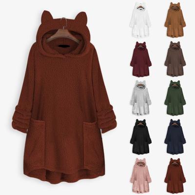 China Anti-Wrinkle Hot Sale Custom Logo Women's Ultra-Wide Size Solid Color Dress Sweater Sweater Sweatshirt Cute Casual Loose Dress Anti-Wrinkle S-5XL for sale