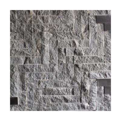 China Modern Natural Slab Antique Bush Hammered Adze Face Stone Gray Black Granite for sale