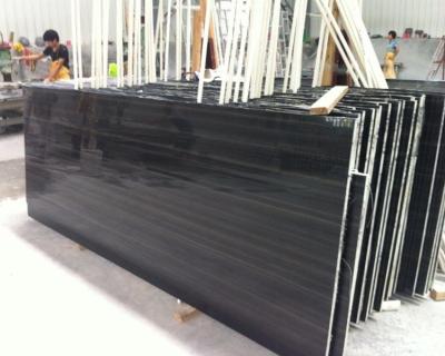 China Modern Hot Selling Chinese Supplier Polished Sandal Natural Black Wood Marble Slab For Floor Tiles for sale