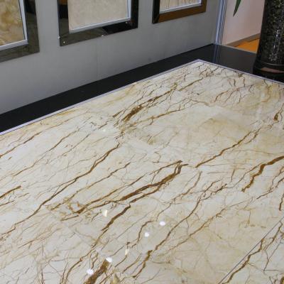 China Modern Traditional Home Decoration Yellow Luxurious Bathroom Tile Slab Floor Tiles Chinese Marble Marble for sale