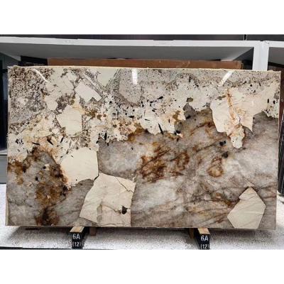 China Modern Traditional Kitchen Countertop Bath Wall Panel Slab Multi White Brown Mermer Cream Marble for sale