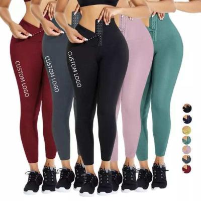 China Women Antibacterial Breathable Fitness Gaiters Sports Corset Workout Clothing Sports Trainer High Waist Yoga Gaiters for sale