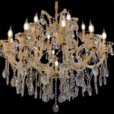 China Contemporary Medium Trumpet Maria Teresa 24K Traced Chandelier Used For Bedroom Dining Hall Light Living Room Light for sale