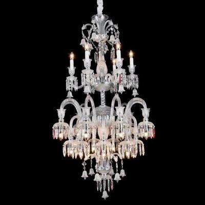 China Contemporary Long Crystal Chandelier Wedding Decorations Lighting Glass Crystal Chandelier Customized Light Modern Luxury for sale