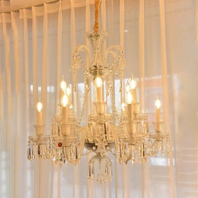 China European Modern Wind Chime Crystal Chandelier 12lights Wind Atmosphere 12lights Luxury Crystal Chandelier Dining Room Light for sale