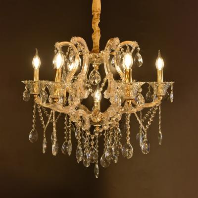 China Modern European Classic 6 Lights Gold Maria Theresa Crystal Chandelier For Living Room Bedroom Hotel Wedding Decorative Light for sale