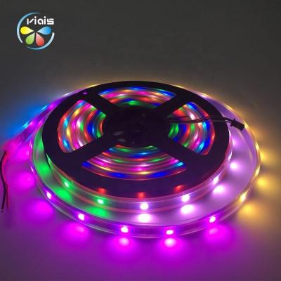 China Easy installation waterproof WS2812B 5050 pixel accessible led strip 5V 5M Rgb 30 60 144 leds/m flexible led strip light for sale