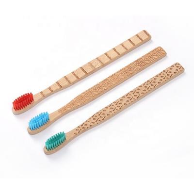 China 100% Manufacturer Portable cepillo de dientes custom logo biodegradable bamboo soft bristle bamboo handle BA-AP2010 toothbrush for sale