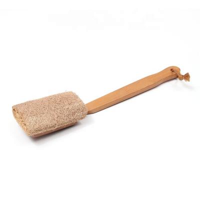 China EXFOLIATING Beauty BA-6164 Organic Loofah Shower Bath Brush Cleaning Handle Long Sponge Loofah Bamboo Brushes for sale