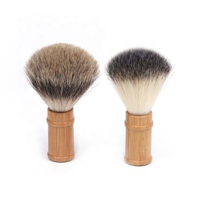 China Multifunctional Smudge Brush BA-6020 Bamboo Wooden Handle Shaving Powder Neck Brush For Makeup for sale